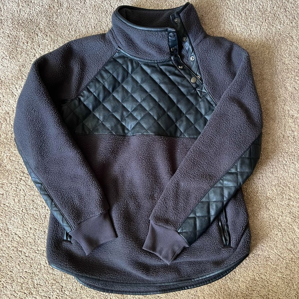 Abercrombie & Fitch Black Quilted Pullover Jacket